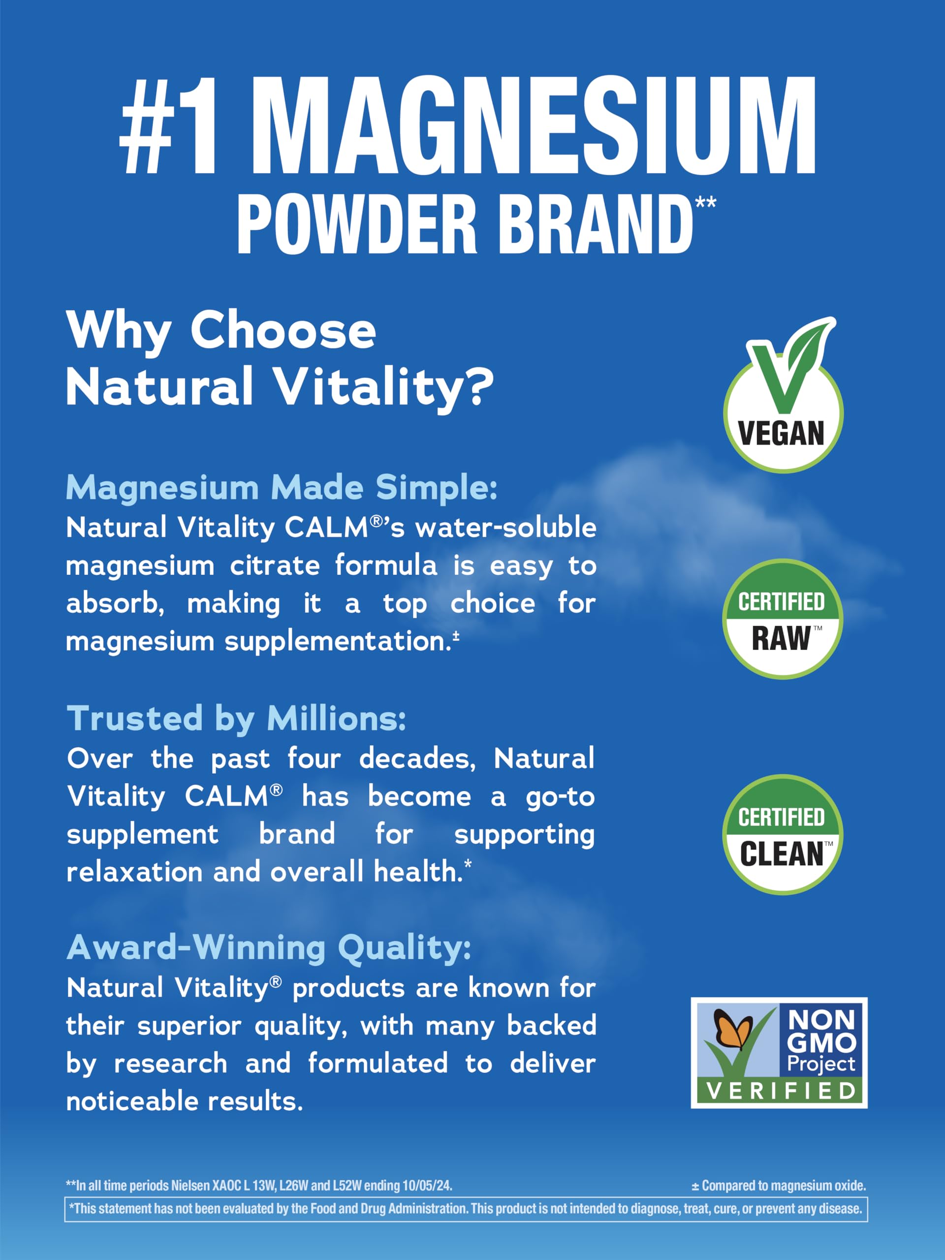 Natural Vitality Calm Magnesium Powder 28g serving suggestion