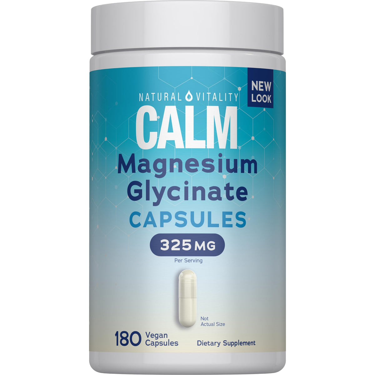 Natural Vitality Calm Magnesium Supplement Capsules 180 count front view