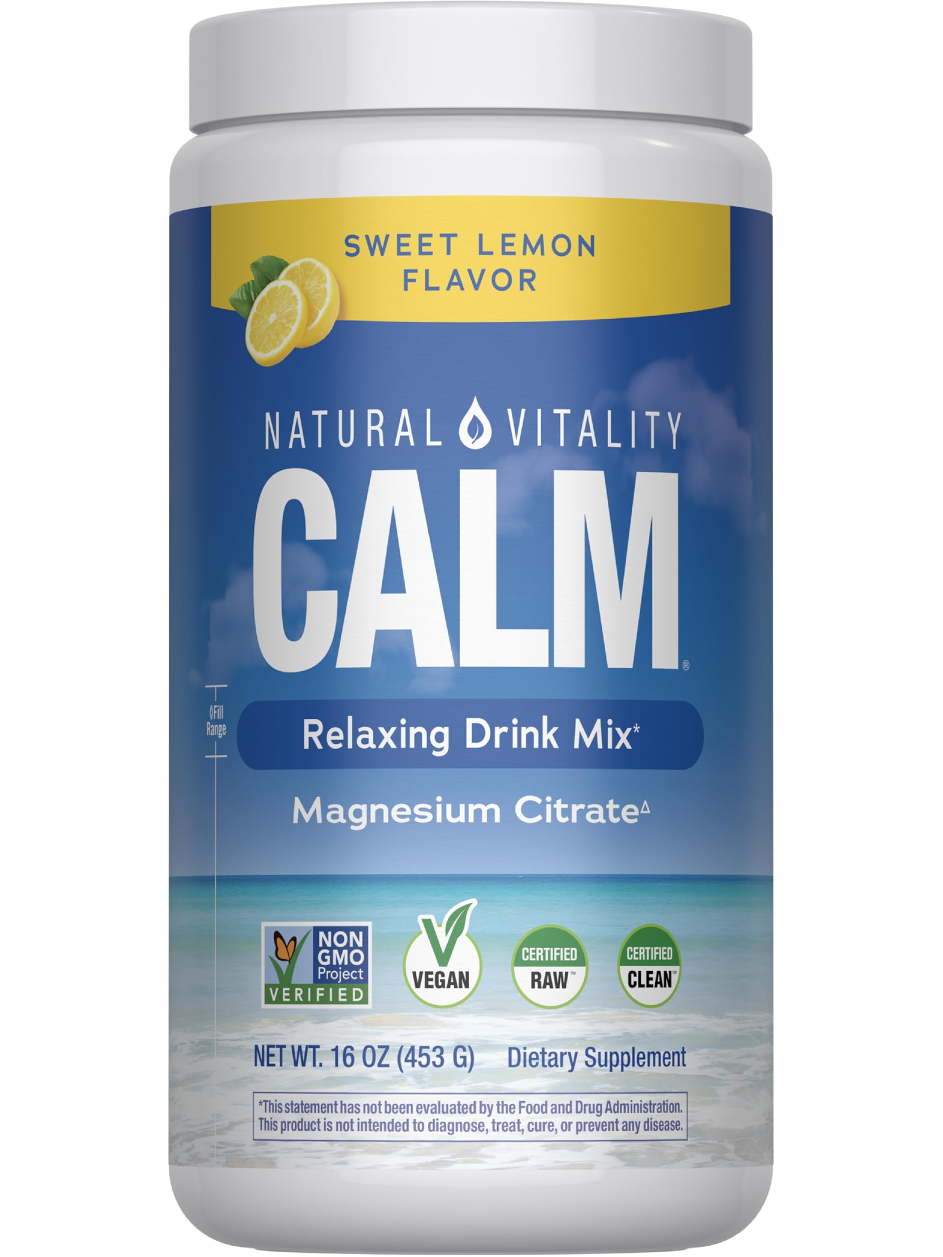 Natural Vitality CALM Magnesium Supplement Drink Mix 454g front view