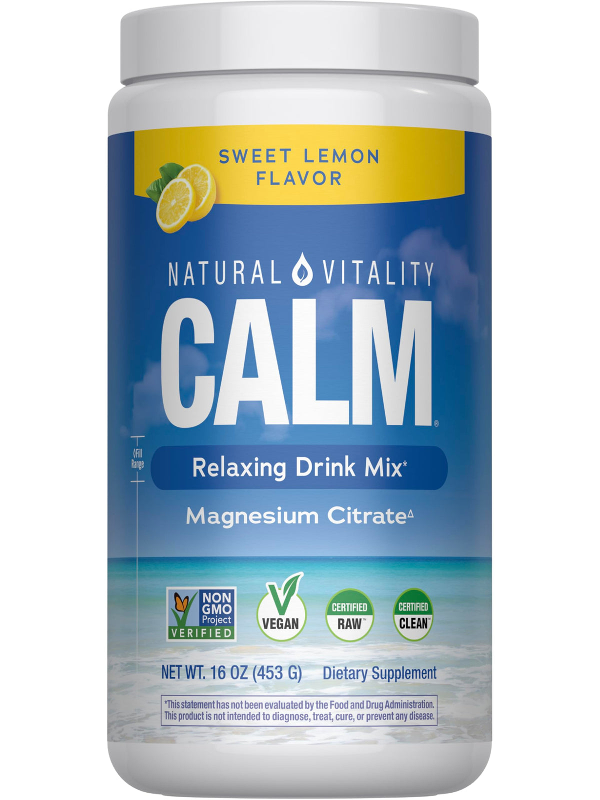 Natural Vitality CALM Magnesium Supplement Drink Mix 454g front view