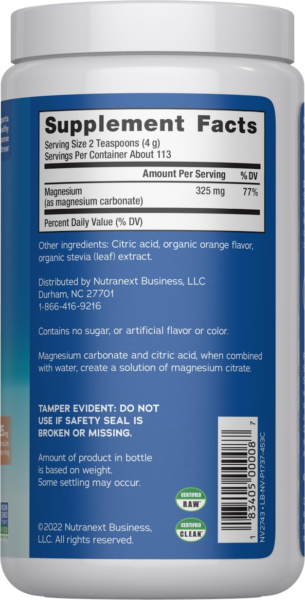 Natural Vitality CALM Magnesium Supplement Drink Mix 454g orange packaging