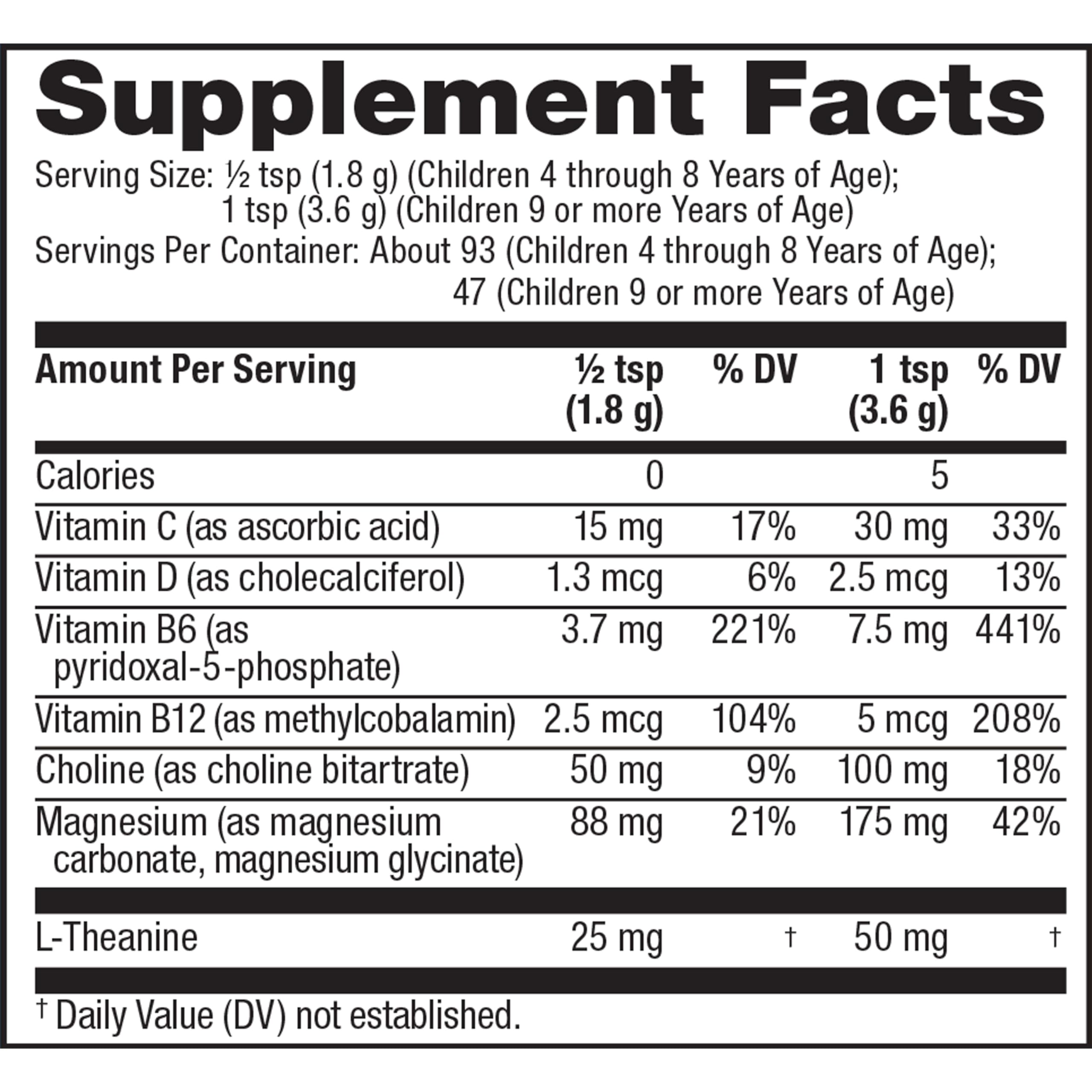 Natural Vitality CALM Mind Magnesium Supplement Drink Mix 340g back view