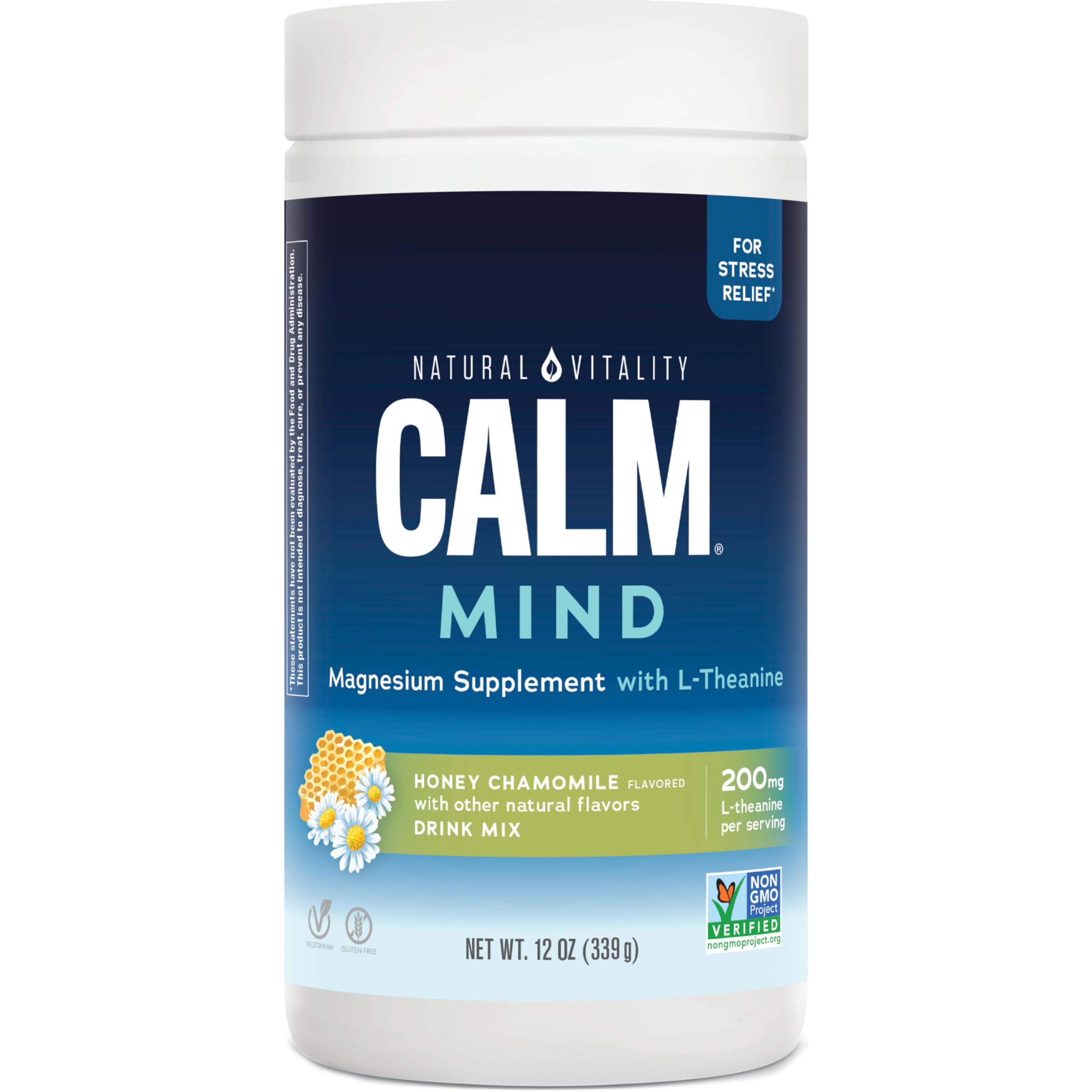 Natural Vitality CALM Mind Magnesium Supplement Drink Mix 340g front view