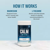 Natural Vitality CALM Mind Magnesium Supplement Drink Mix in a glass