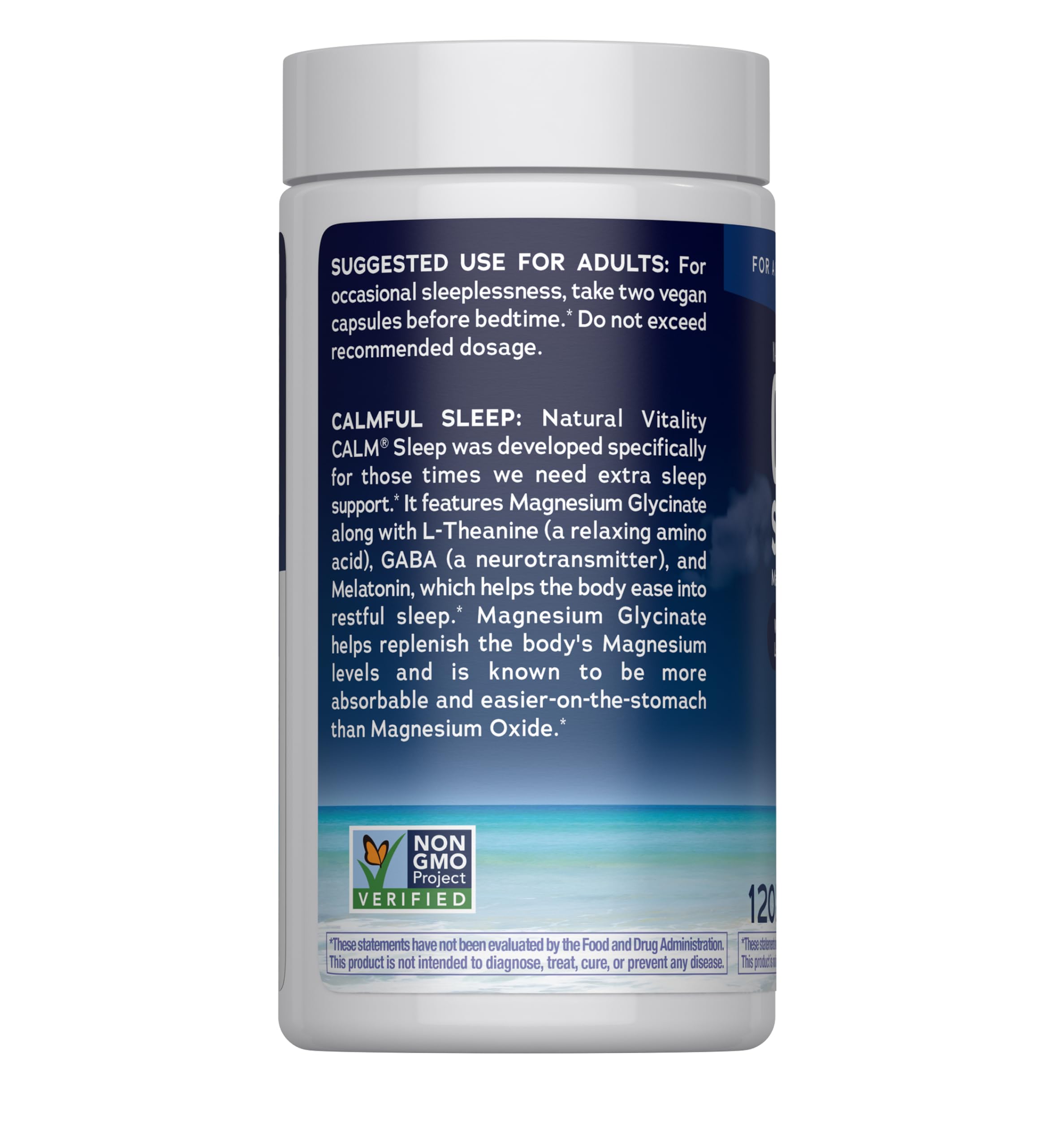 Natural Vitality Calm Sleep Magnesium Supplement ingredients list