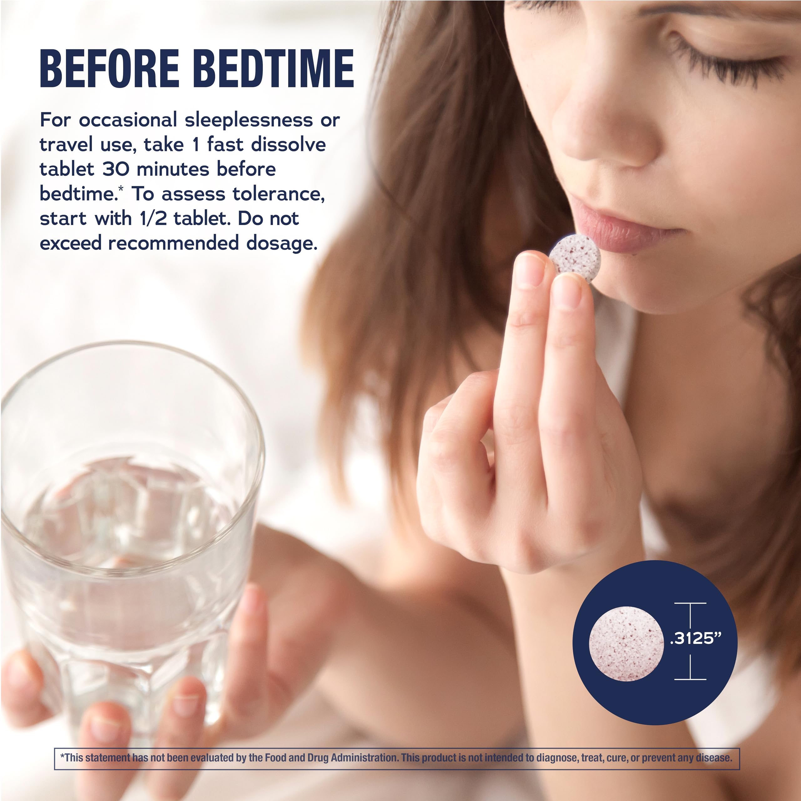 Natural Vitality Calm Sleep Melatonin Fast Dissolve Tablets back view