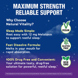 Natural Vitality Calm Sleep Melatonin Fast Dissolve Tablets in hand