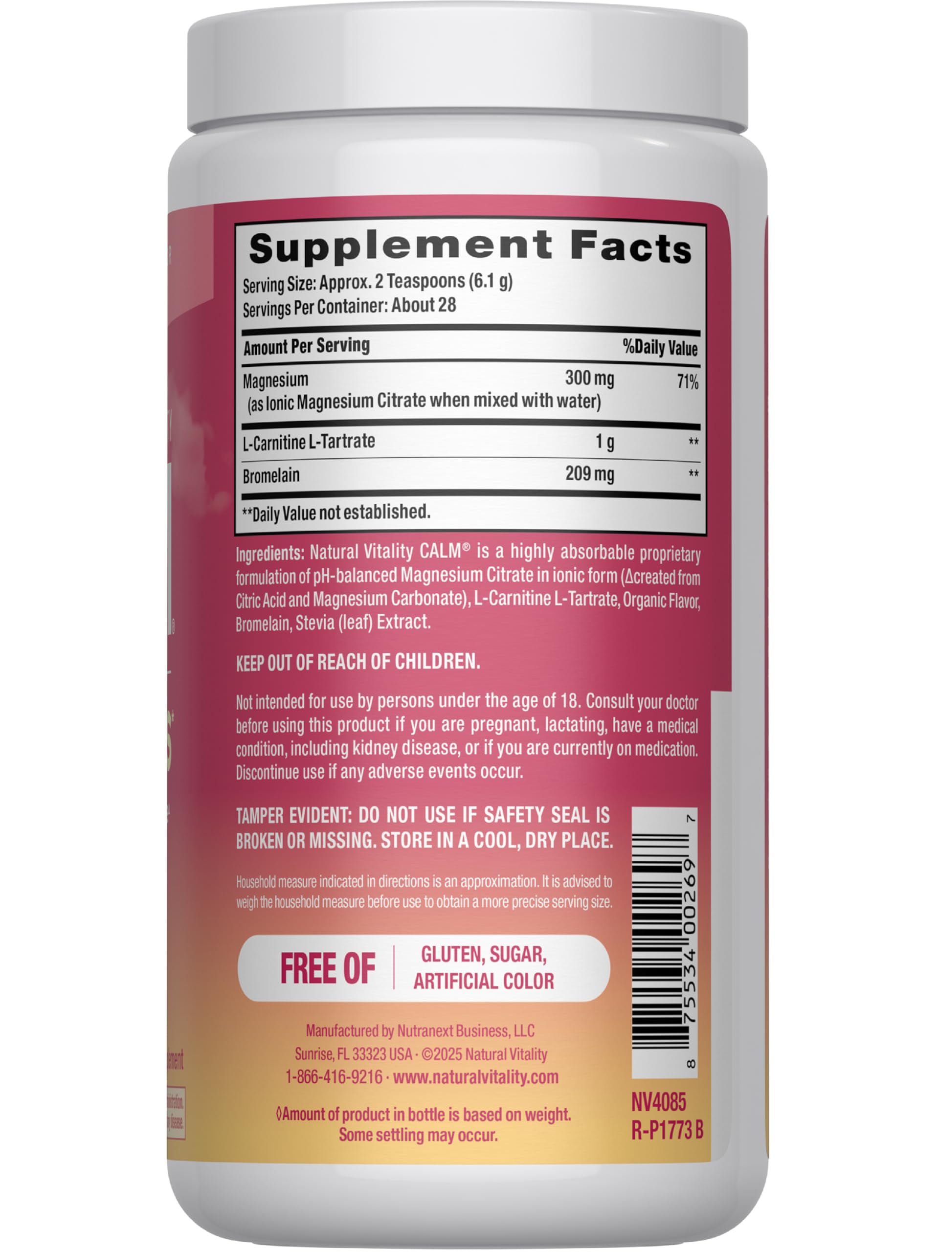 Natural Vitality Calmful Muscles Watermelon 220g packaging