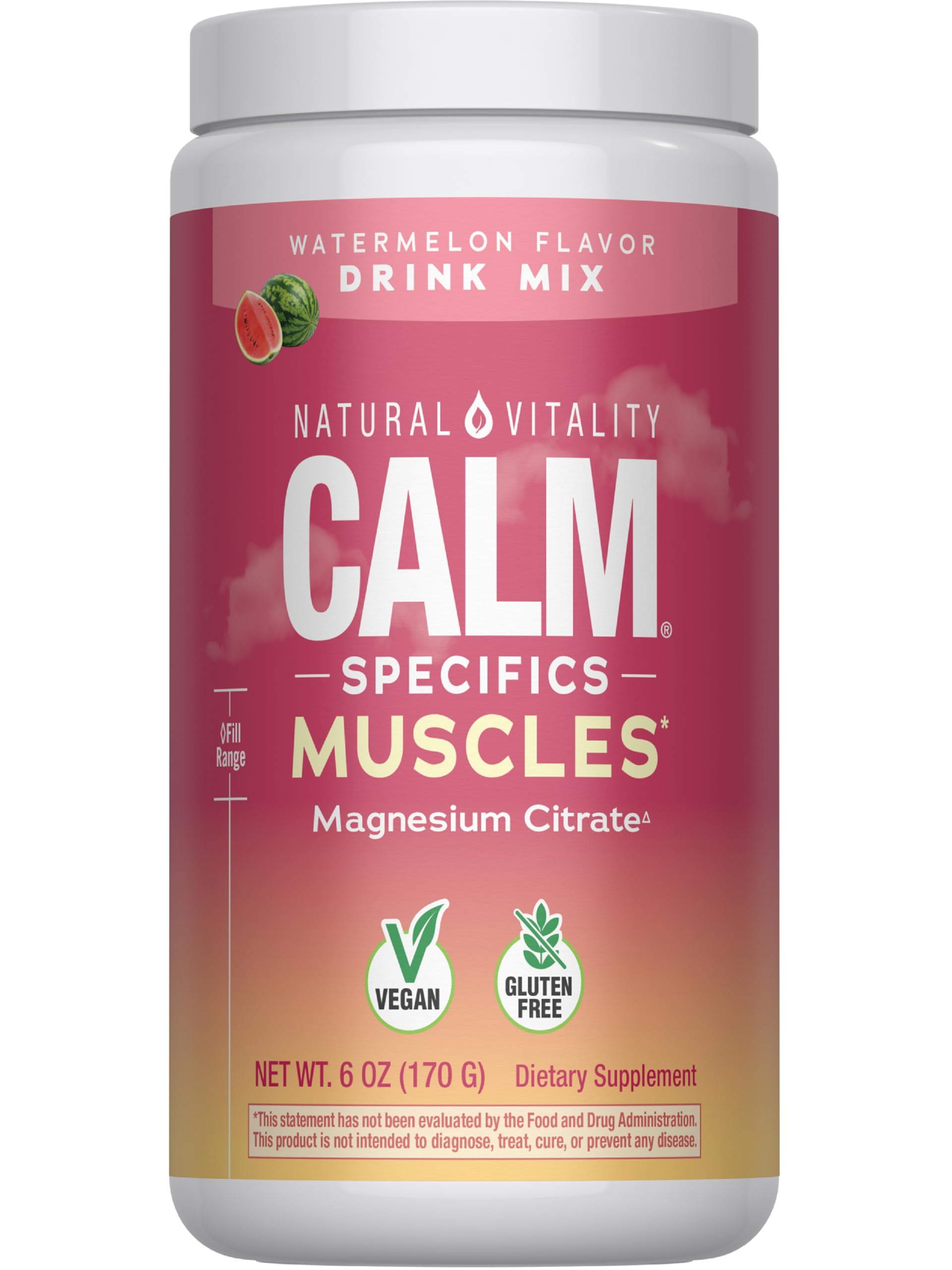 Natural Vitality Calmful Muscles Watermelon 220g powder front view