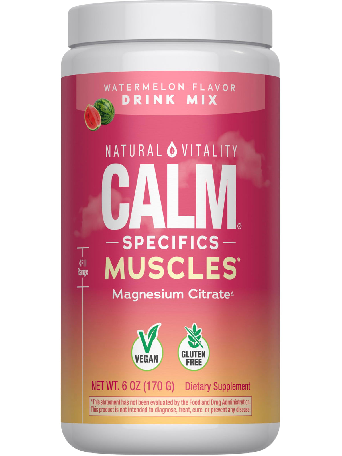 Natural Vitality Calmful Muscles Watermelon 220g powder front view