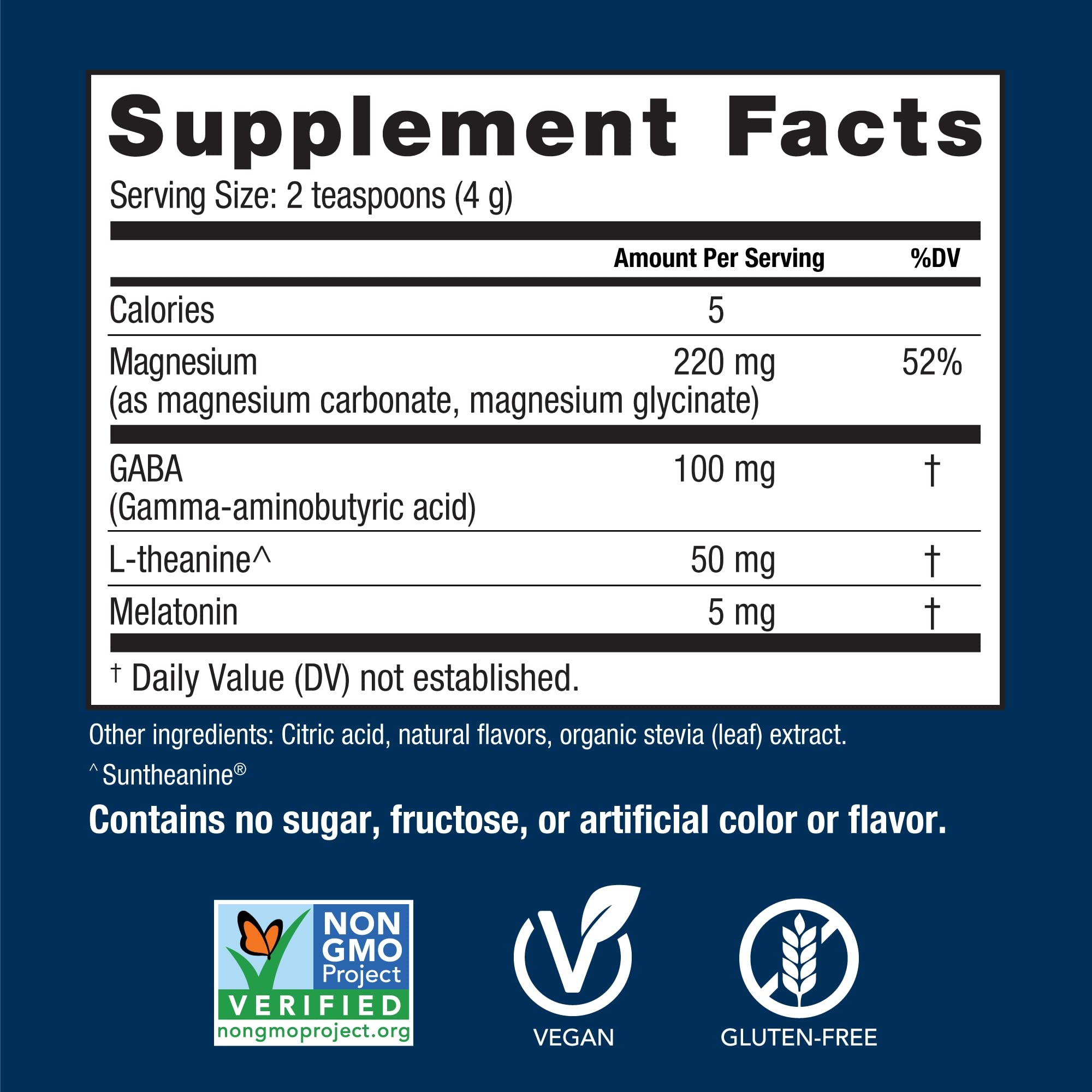 Natural Vitality Calmful Sleep Nutrient Drink 113g ingredients list