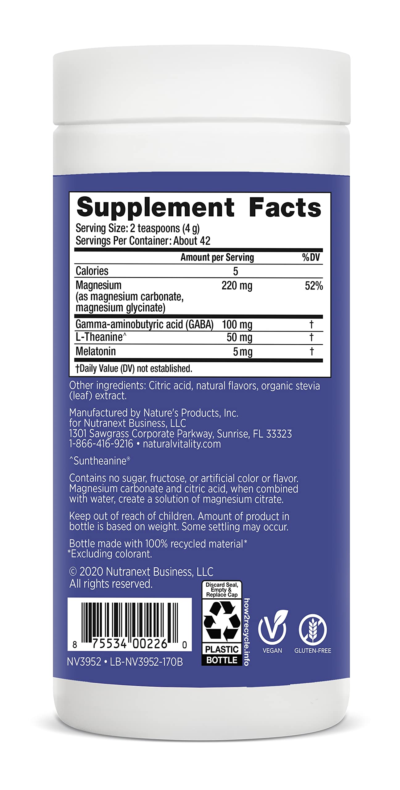 Natural Vitality Calmful Sleep Nutrient Drink 113g packaging