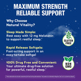 Natural Vitality CALMSleep Melatonin Softgels back view with ingredients