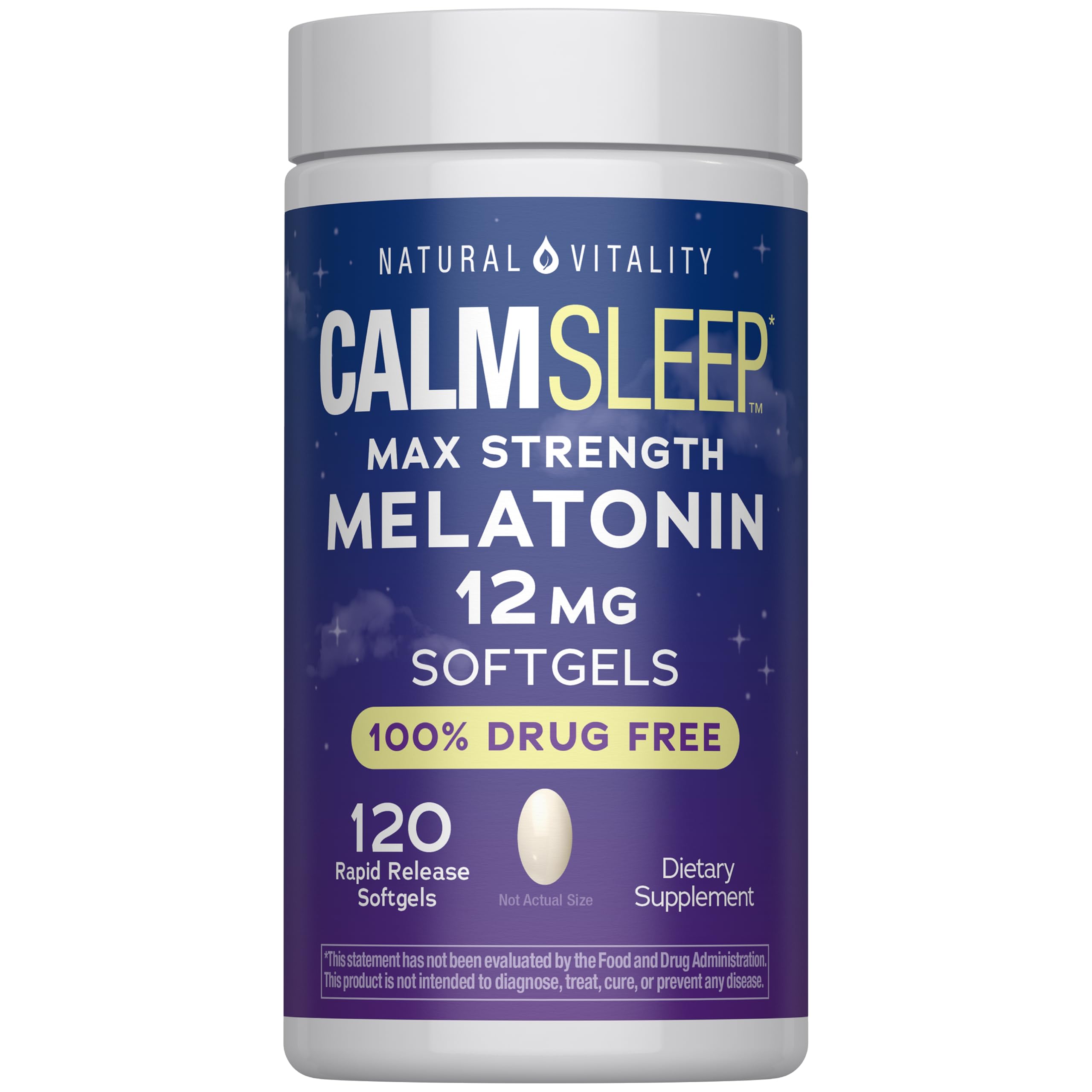 Natural Vitality CALMSleep Melatonin Softgels front view