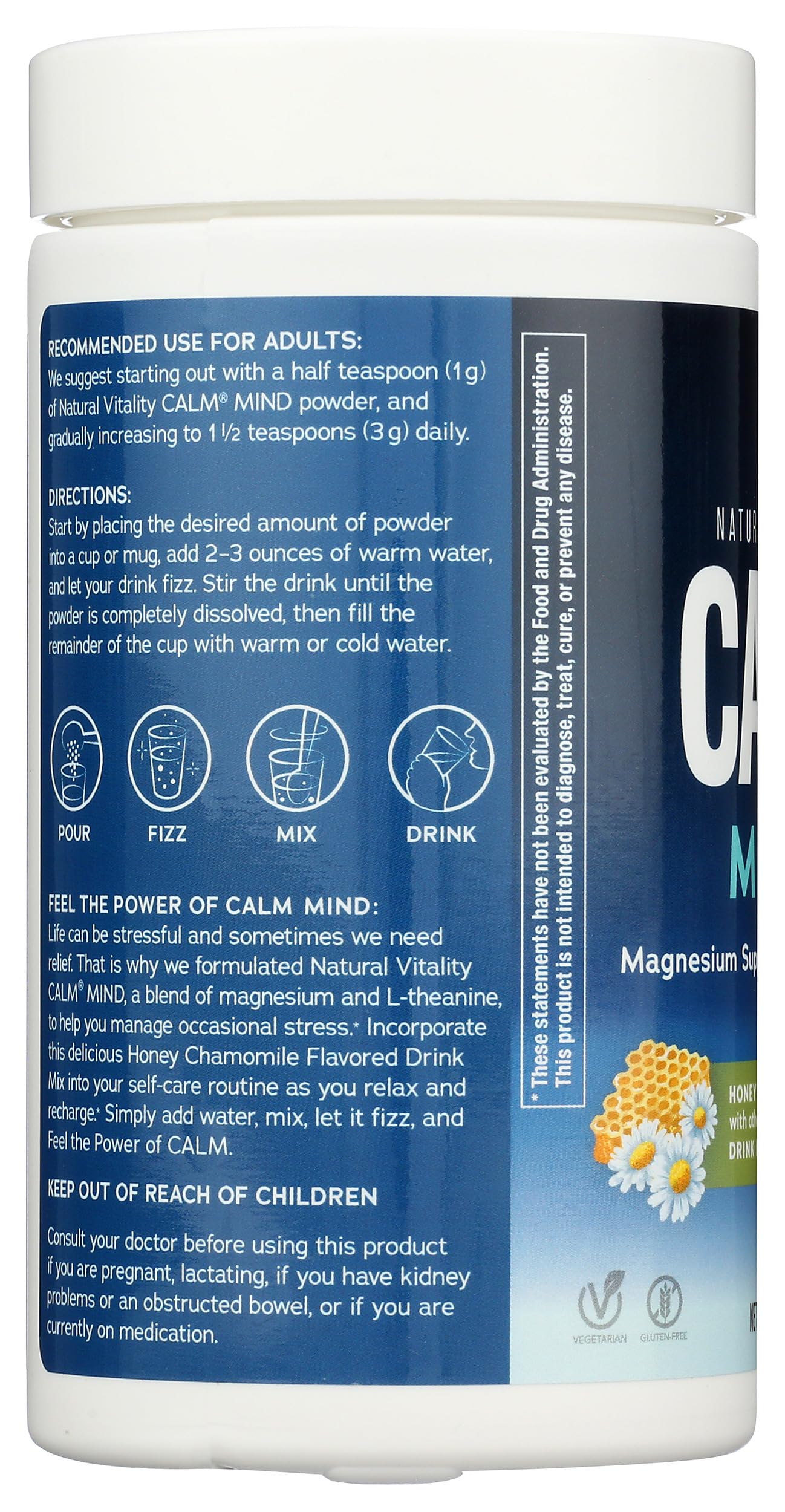 Natural Vitality Honey Chamomile Calm Mind 6 OZ packaging