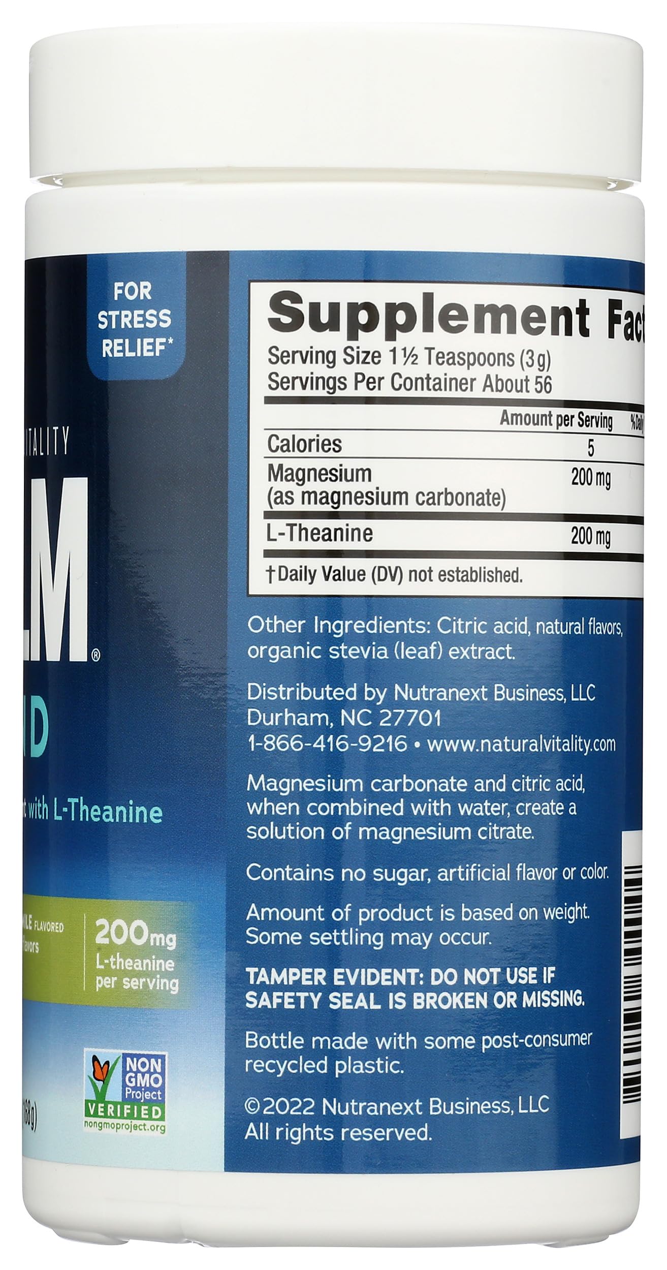 Natural Vitality Honey Chamomile Calm Mind 6 OZ with ingredients list
