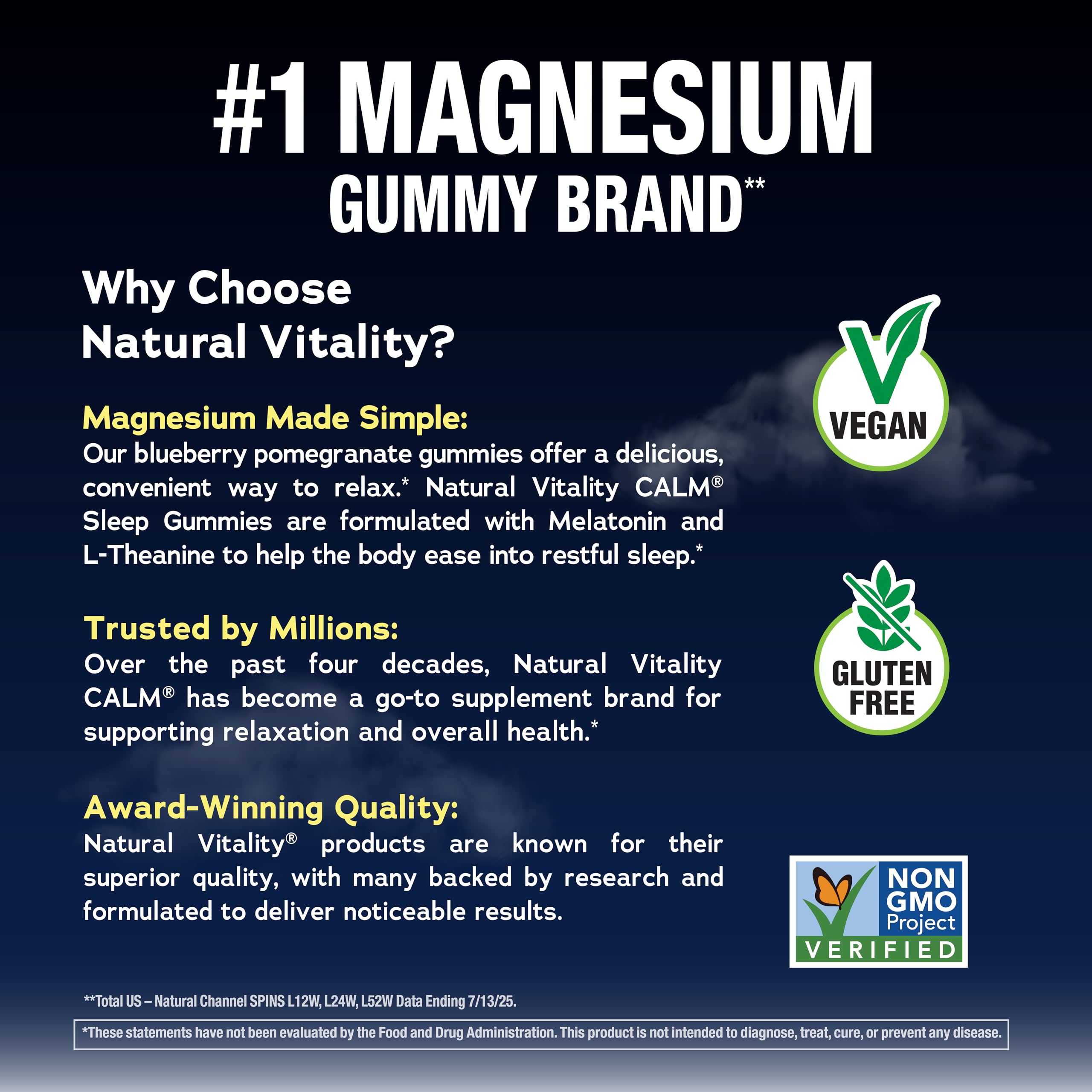 Natural Vitality Sleep Magnesium Gummies close-up of gummies
