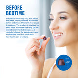 Natural Vitality Sleep Magnesium Gummies lifestyle scene with a glass of water