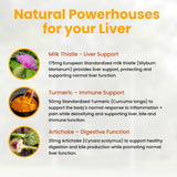Natural Wellness Milk Thistle with Artichoke & Turmeric 175mg Capsules close-up