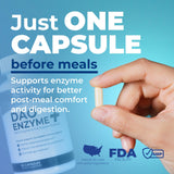 NATURALABS DAO Enzyme+ capsules on a wooden table