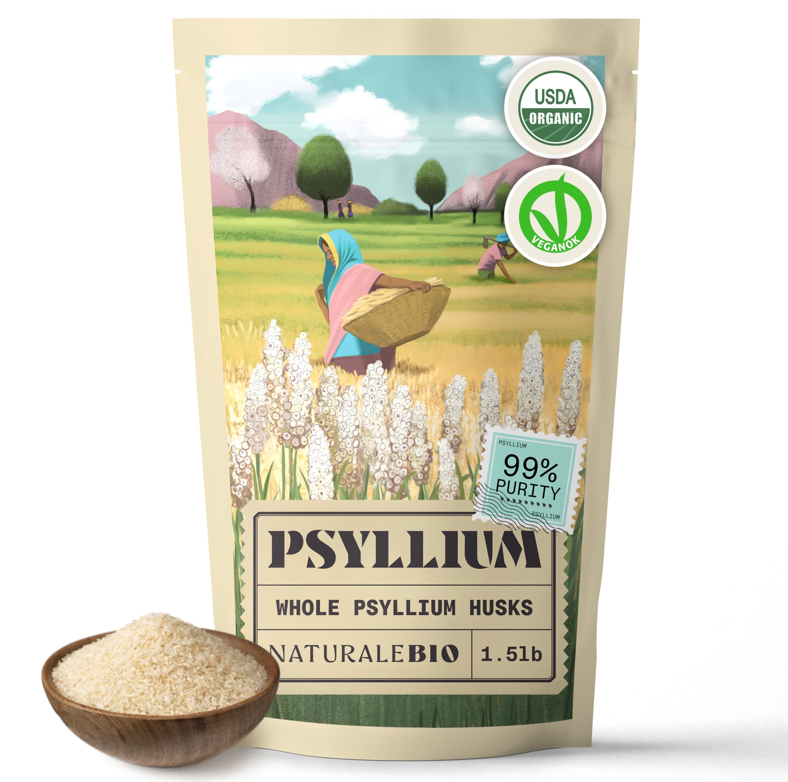 NaturaleBio Psyllium Husk 400g front view packaging