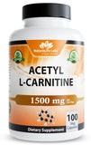 NaturaLife Labs Acetyl L-Carnitine 1500mg vegan capsules front view