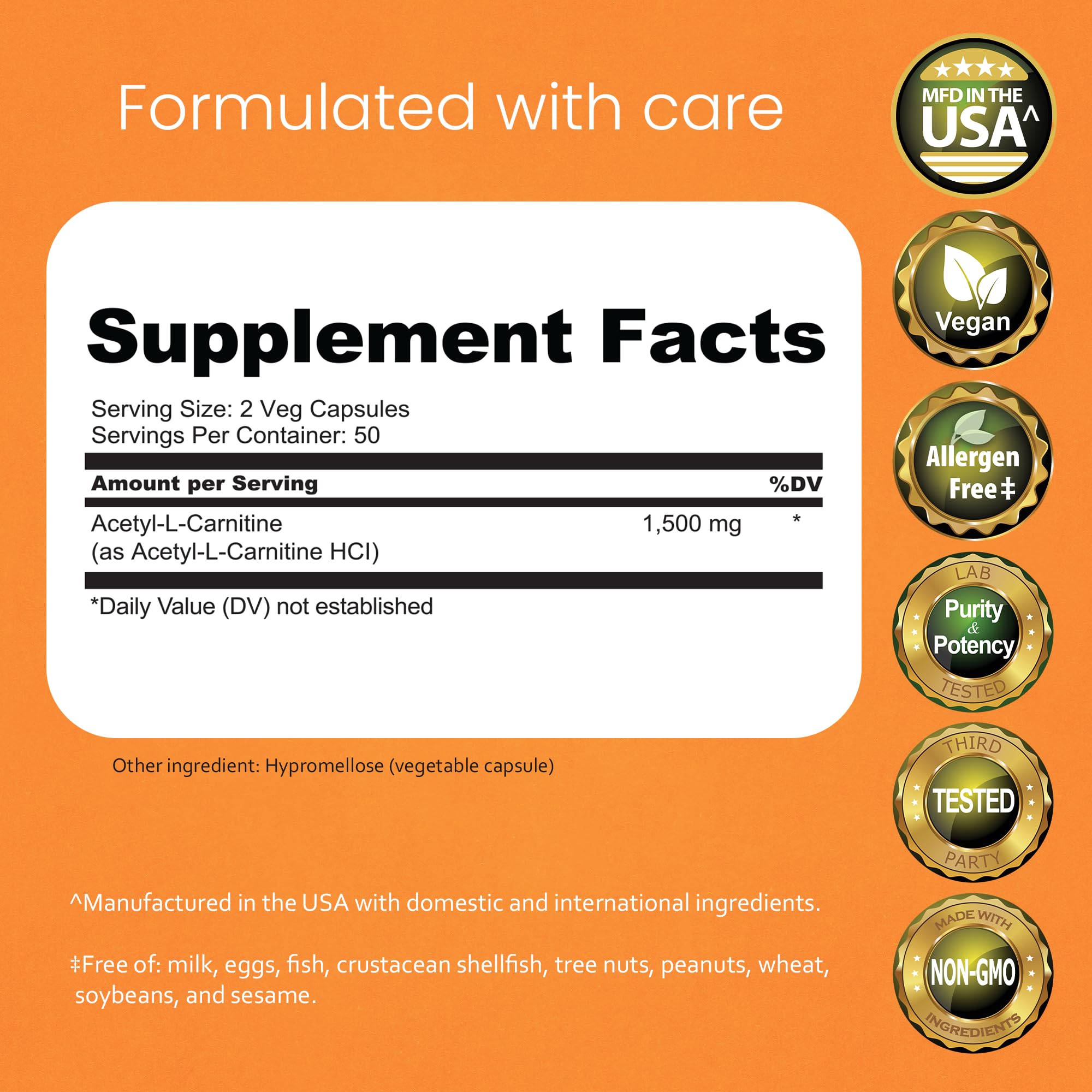 NaturaLife Labs Acetyl L-Carnitine bottle with capsules