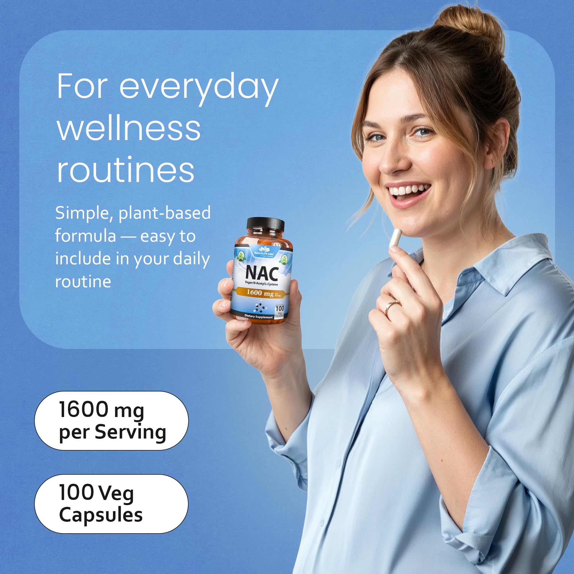 NaturaLife Labs Acetyl-L-Carnitine bottle with dosage information