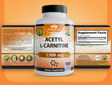 NaturaLife Labs Acetyl L-Carnitine capsules in a hand