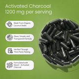 NaturaLife Labs Activated Charcoal Capsules open bottle with capsules