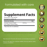 NaturaLife Labs Activated Charcoal Capsules side view showing label