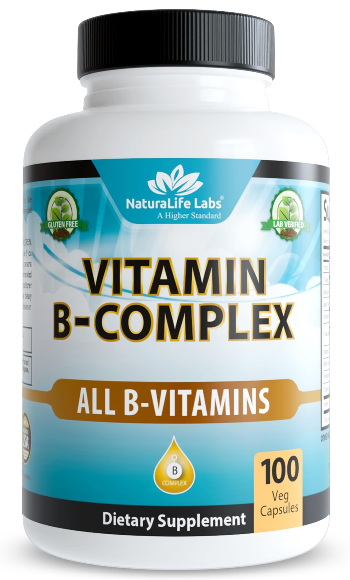 NaturaLife Labs B-Complex Vitamins 60 Capsules front view
