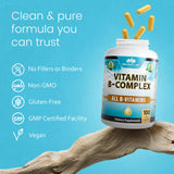 NaturaLife Labs B-Complex Vitamins 60 Capsules on a wooden table