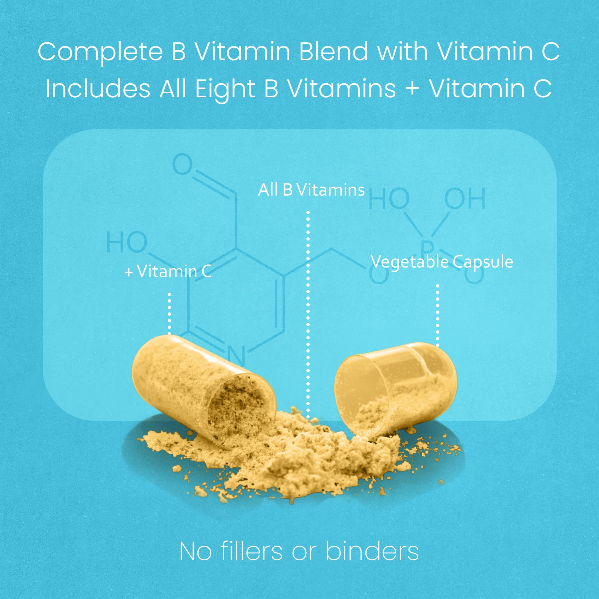 NaturaLife Labs B-Complex Vitamins 60 Capsules open bottle