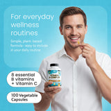 NaturaLife Labs B-Complex Vitamins 60 Capsules with a vegetable capsule close-up
