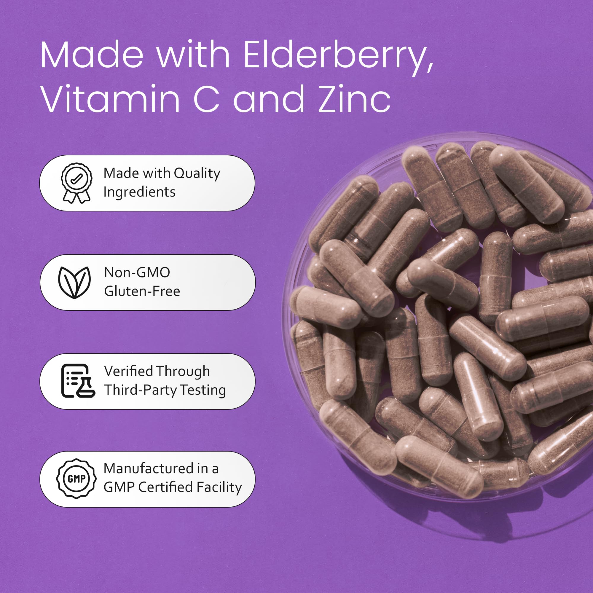 NaturaLife Labs Elderberry Supplement bottle side view