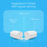 NaturaLife Labs Magnesium Citrate 400mg tablets on a wooden table
