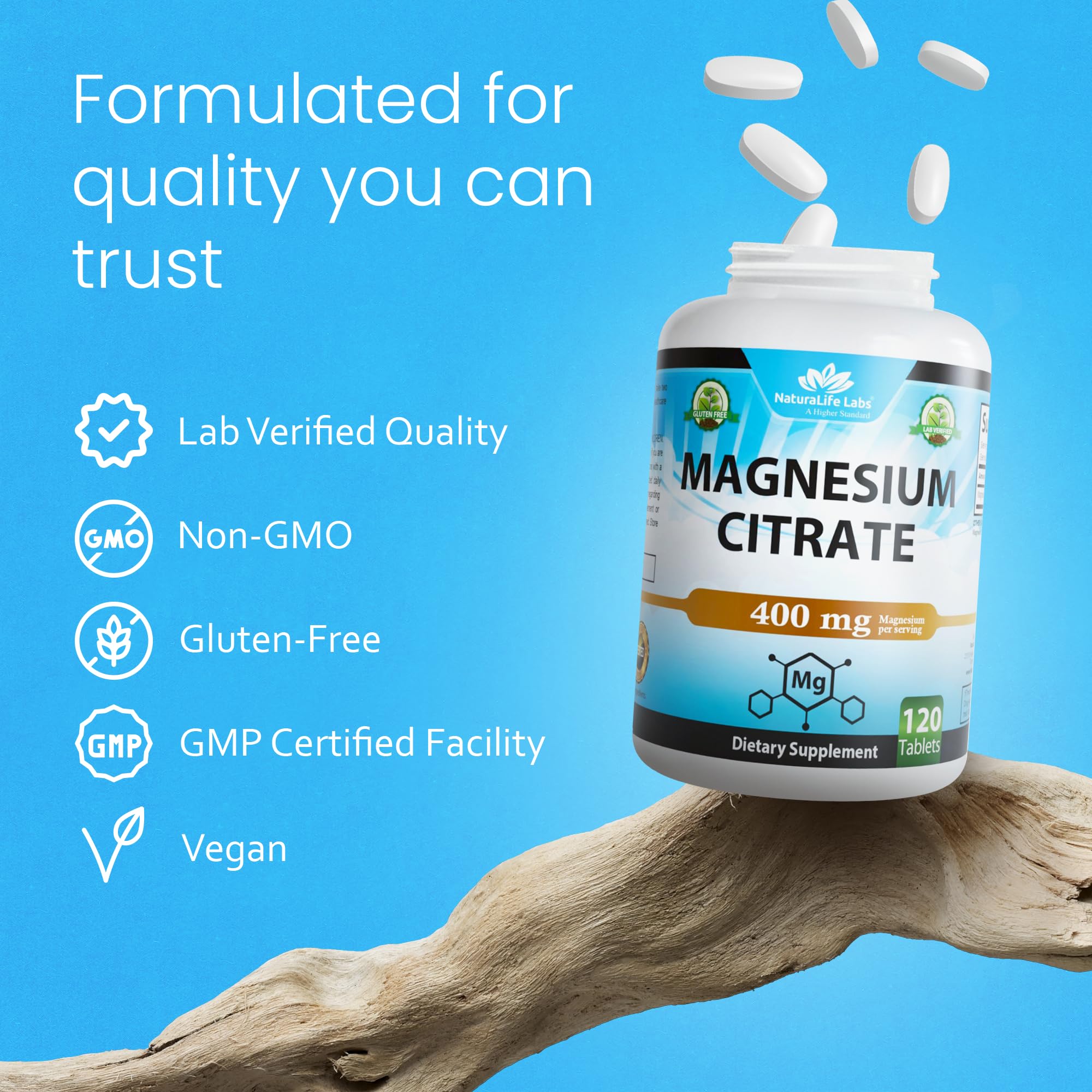 NaturaLife Labs Magnesium Citrate bottle with tablets
