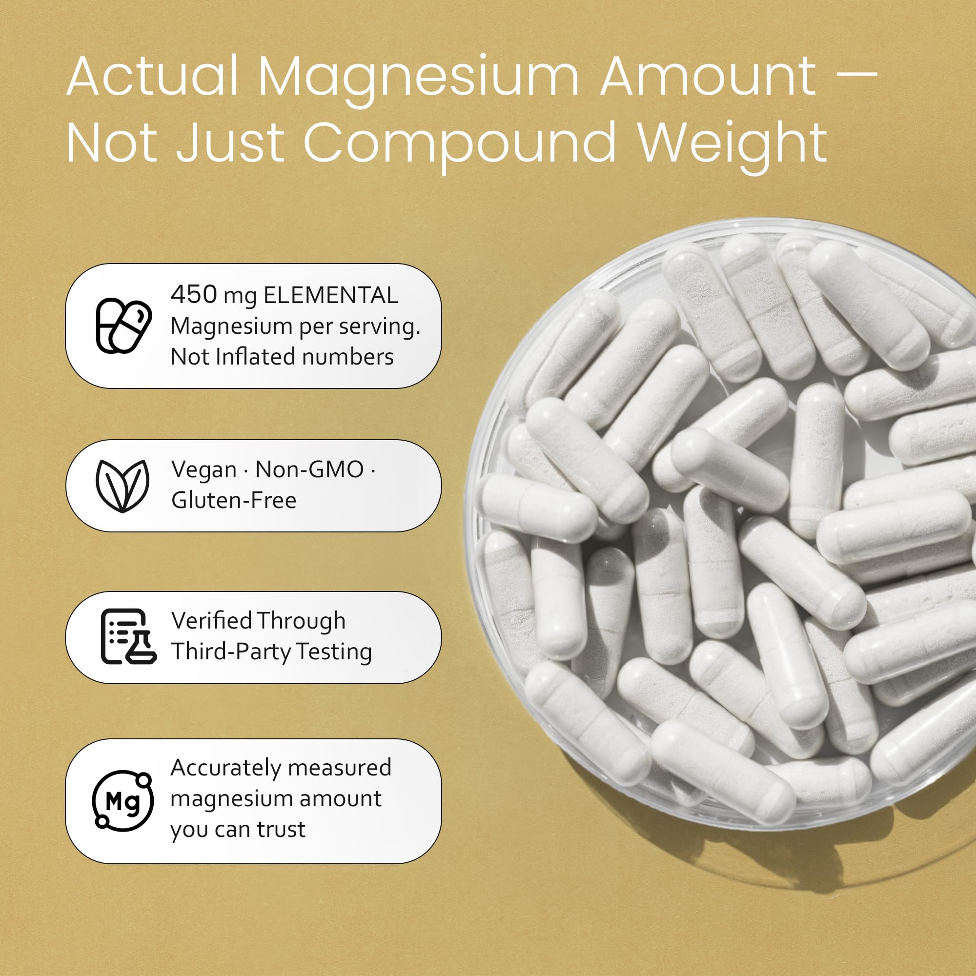 NaturaLife Labs Magnesium Glycinate 450mg supplement label close-up
