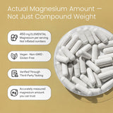 NaturaLife Labs Magnesium Glycinate 450mg supplement label close-up