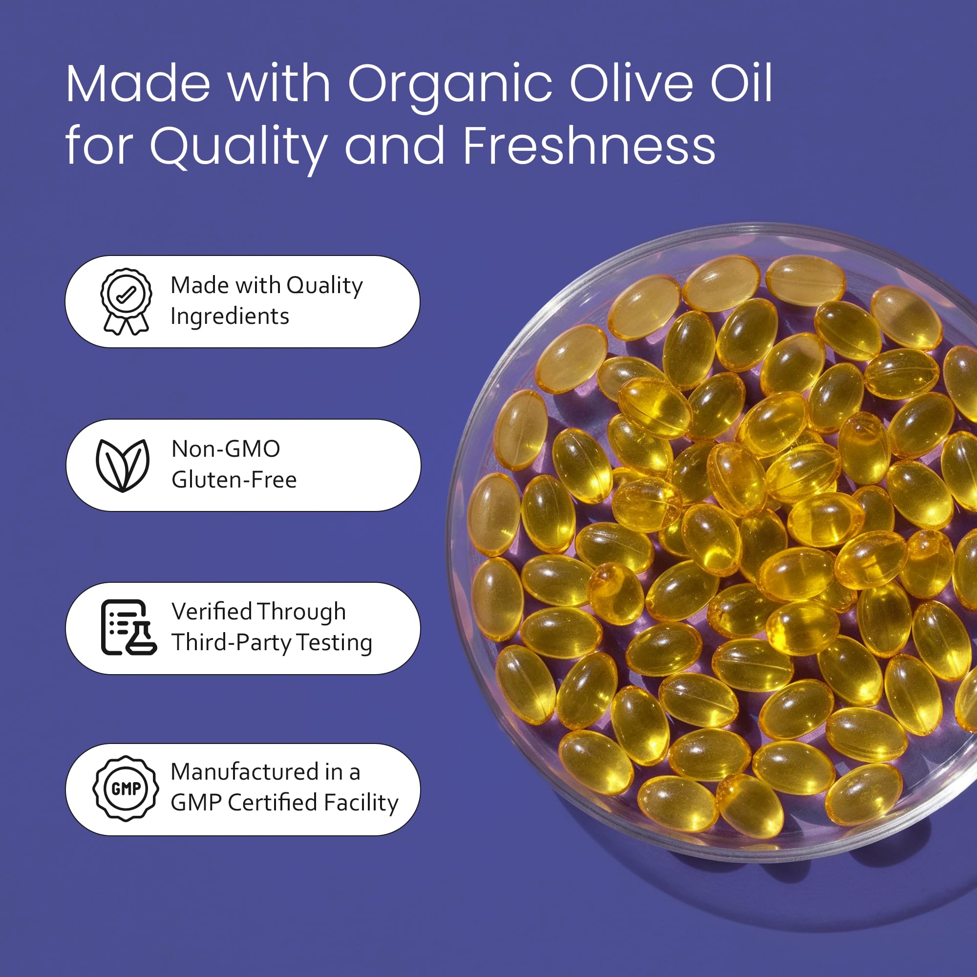 NaturaLife Labs Odorless Garlic Softgels displayed with olive oil