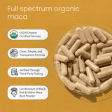 NaturaLife Labs Organic Maca Root Supplement 150 capsules with nutritional facts