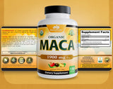 NaturaLife Labs Organic Maca Root Supplement showing capsule texture
