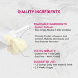 Naturalis Collagen Powder 198g side view showing scoop
