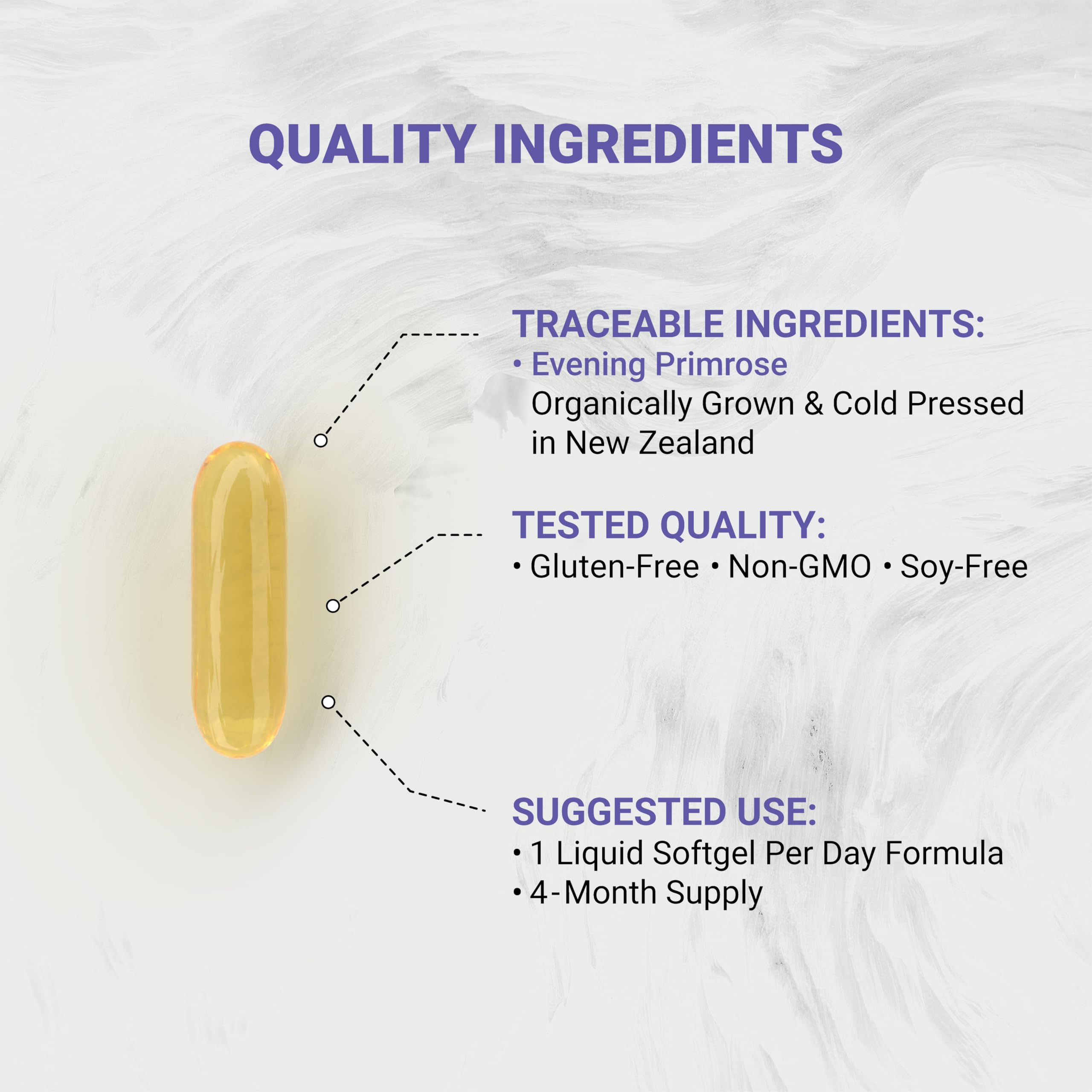 Naturalis Evening Primrose Oil 1300mg Softgel side view