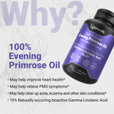 Naturalis Evening Primrose Oil 1500mg organic softgels on a wooden table