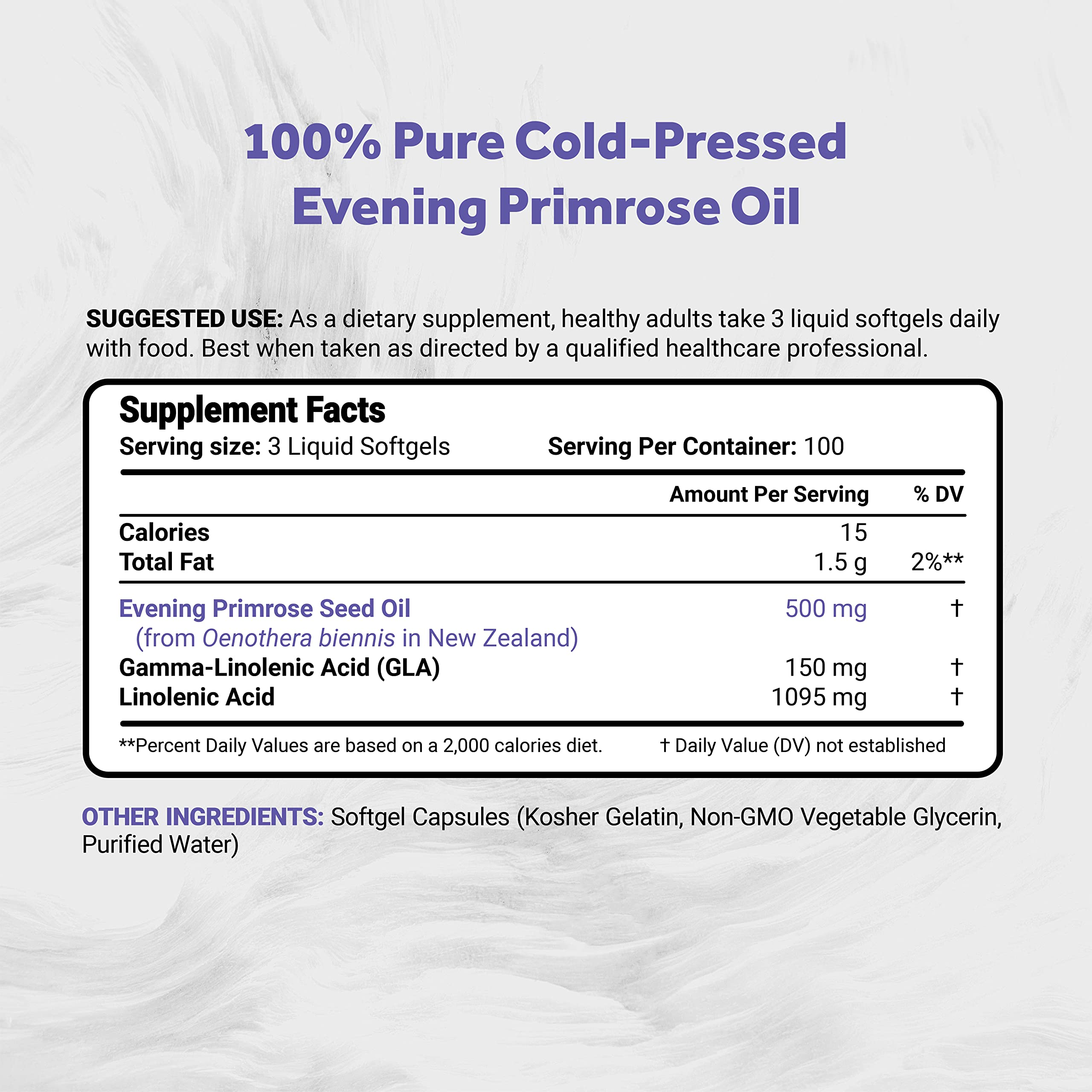 Naturalis Evening Primrose Oil 1500mg organic softgels packaging