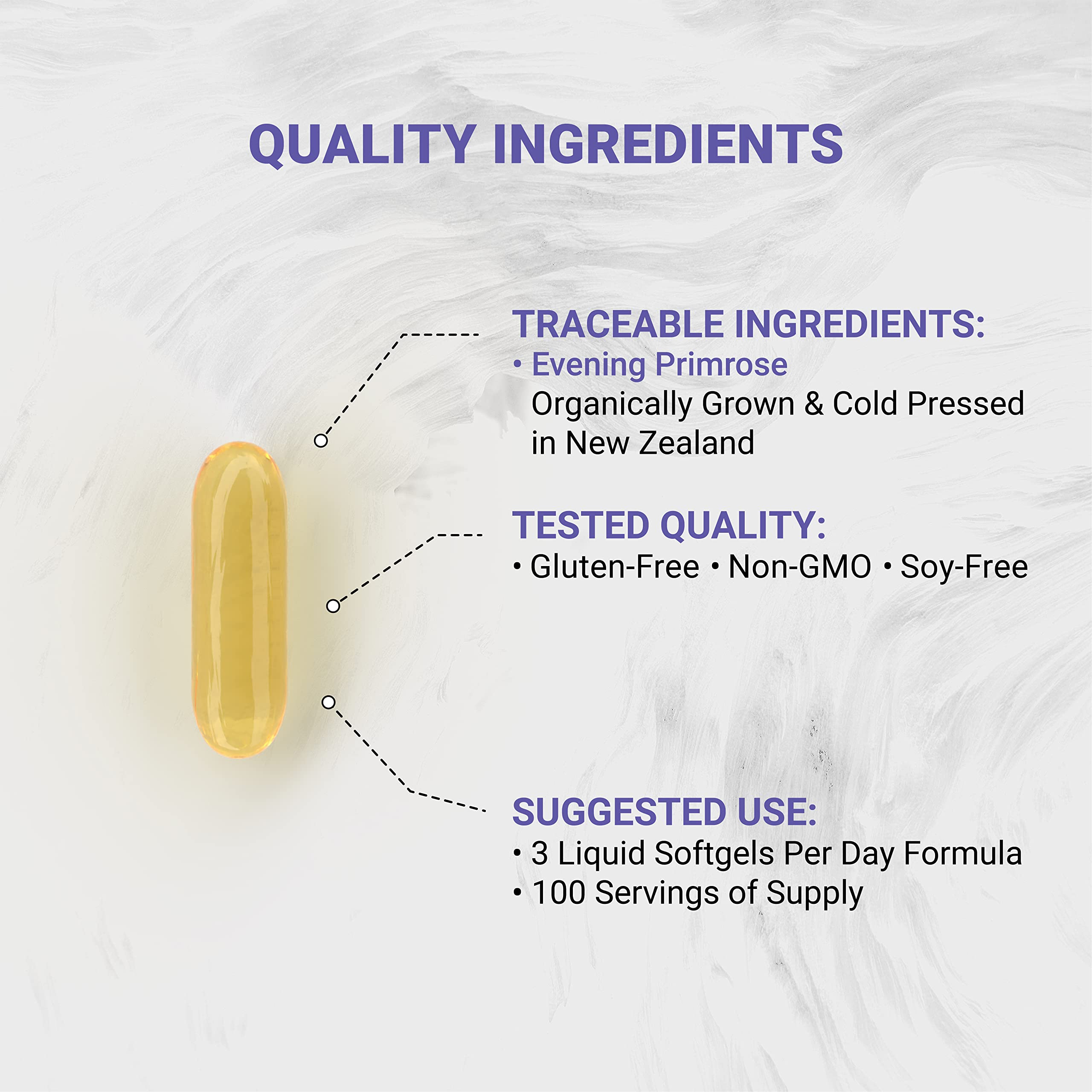 Naturalis Evening Primrose Oil 1500mg organic softgels side view