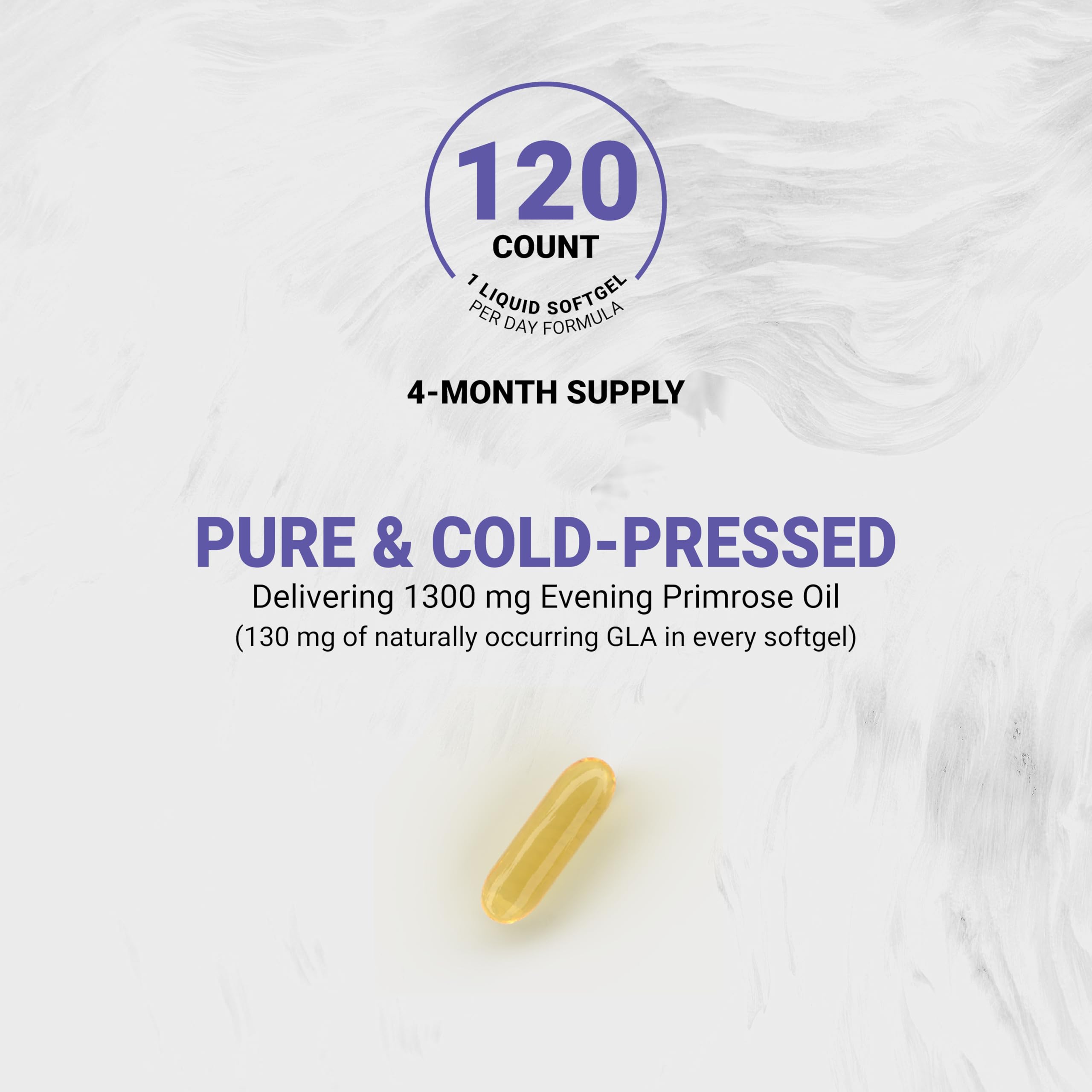 Naturalis Evening Primrose Oil softgels on a table