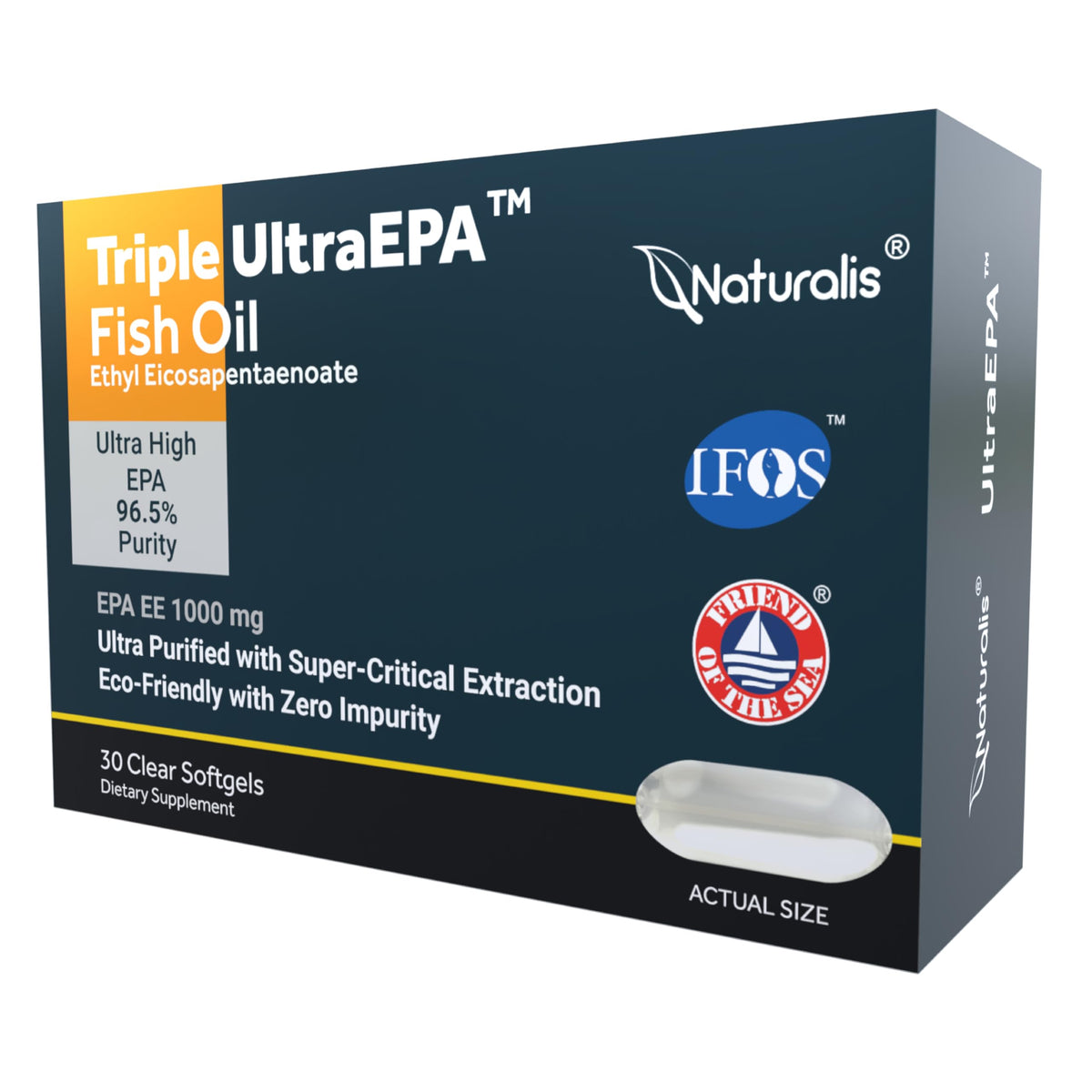 Naturalis Fish Oil Supplement 1000mg EPA front view